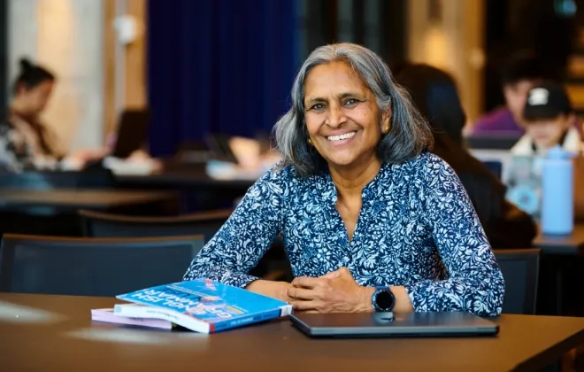 Woman smiling at camera