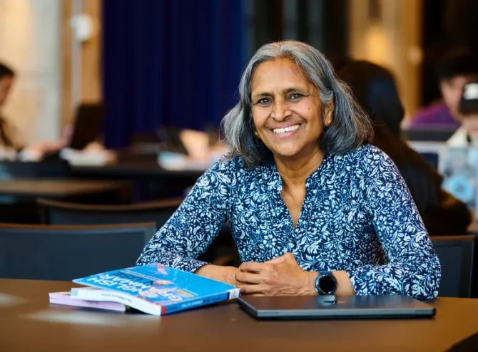 Woman smiling at camera